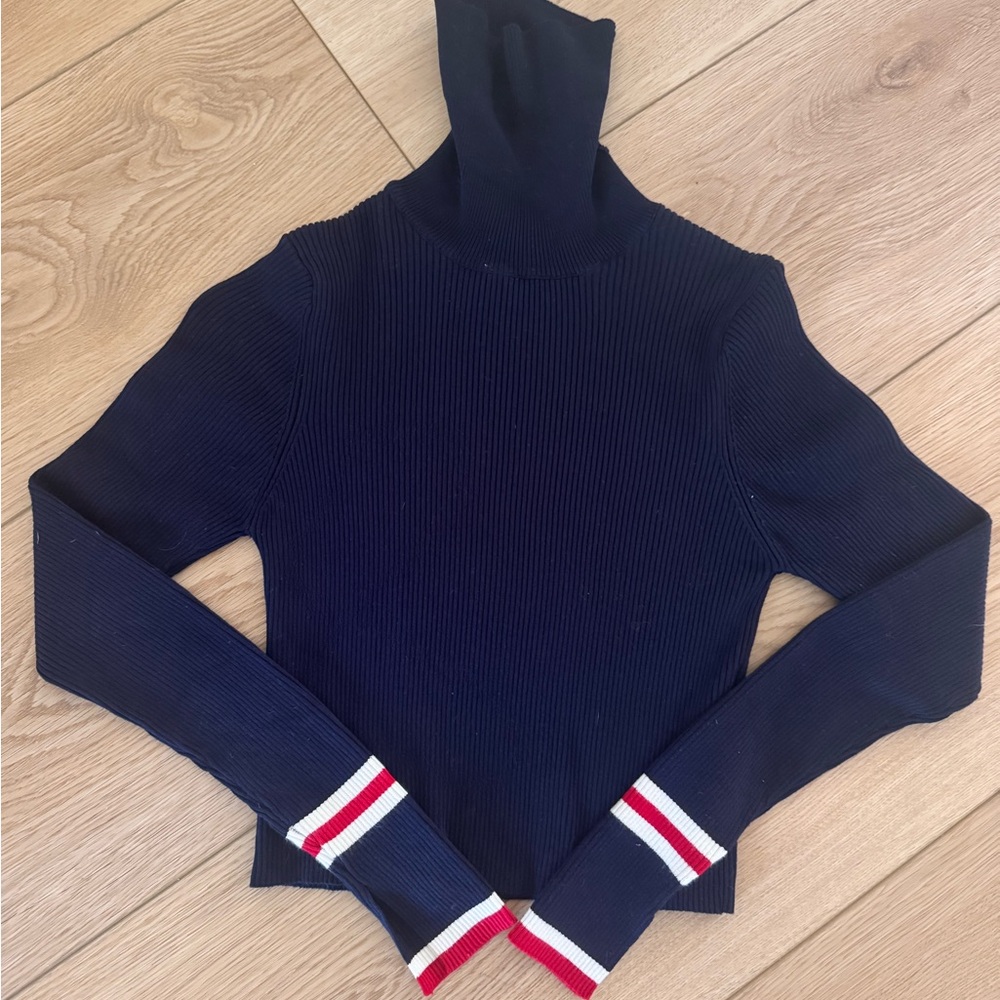 Zara Crop Ribbed Turtleneck